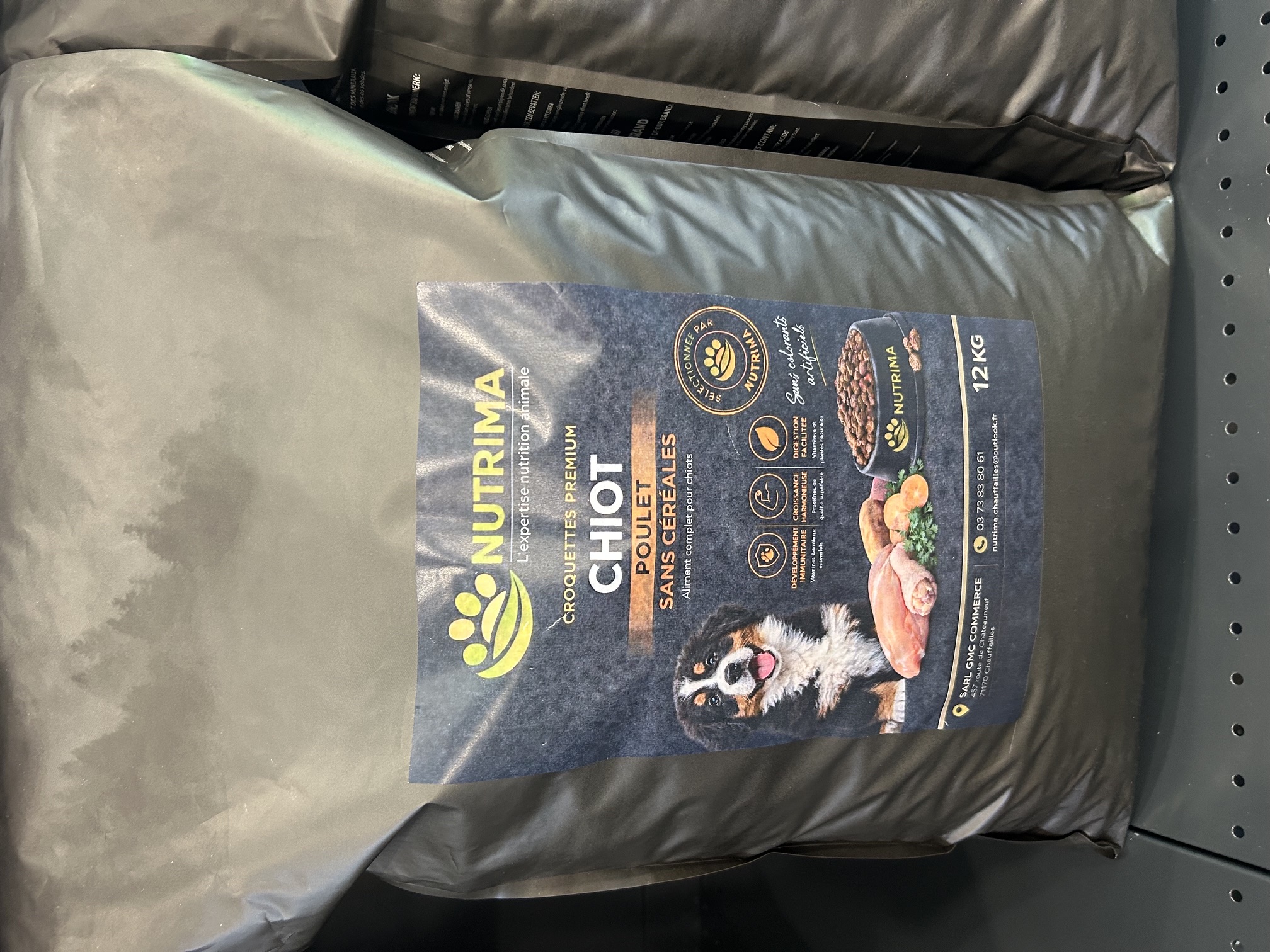 Photo du sac de croquettes Nutrima Chiot — Poulet, face avant